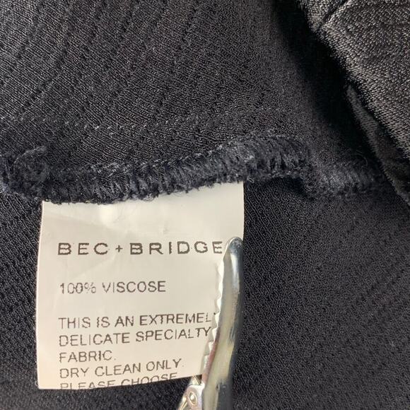 Bec + Bridge Black Crinkled Satin Bias Cut Maxi Slip Skirt - Size 2 - Picture 4 of 6